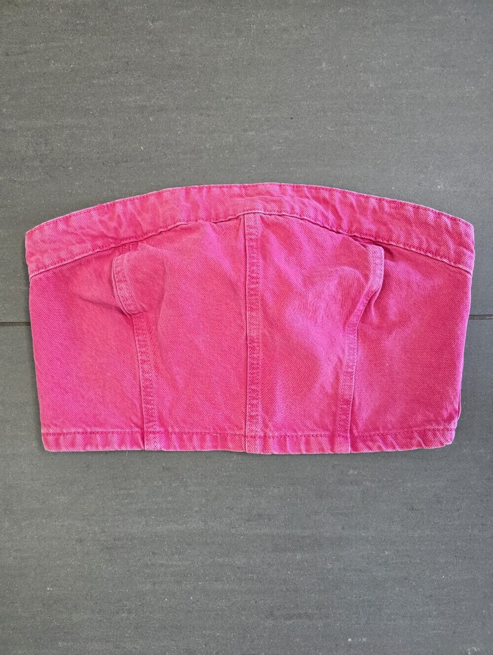 Zara Pink Strapless Denim Cropped Tube Top Size S 6147/172/620